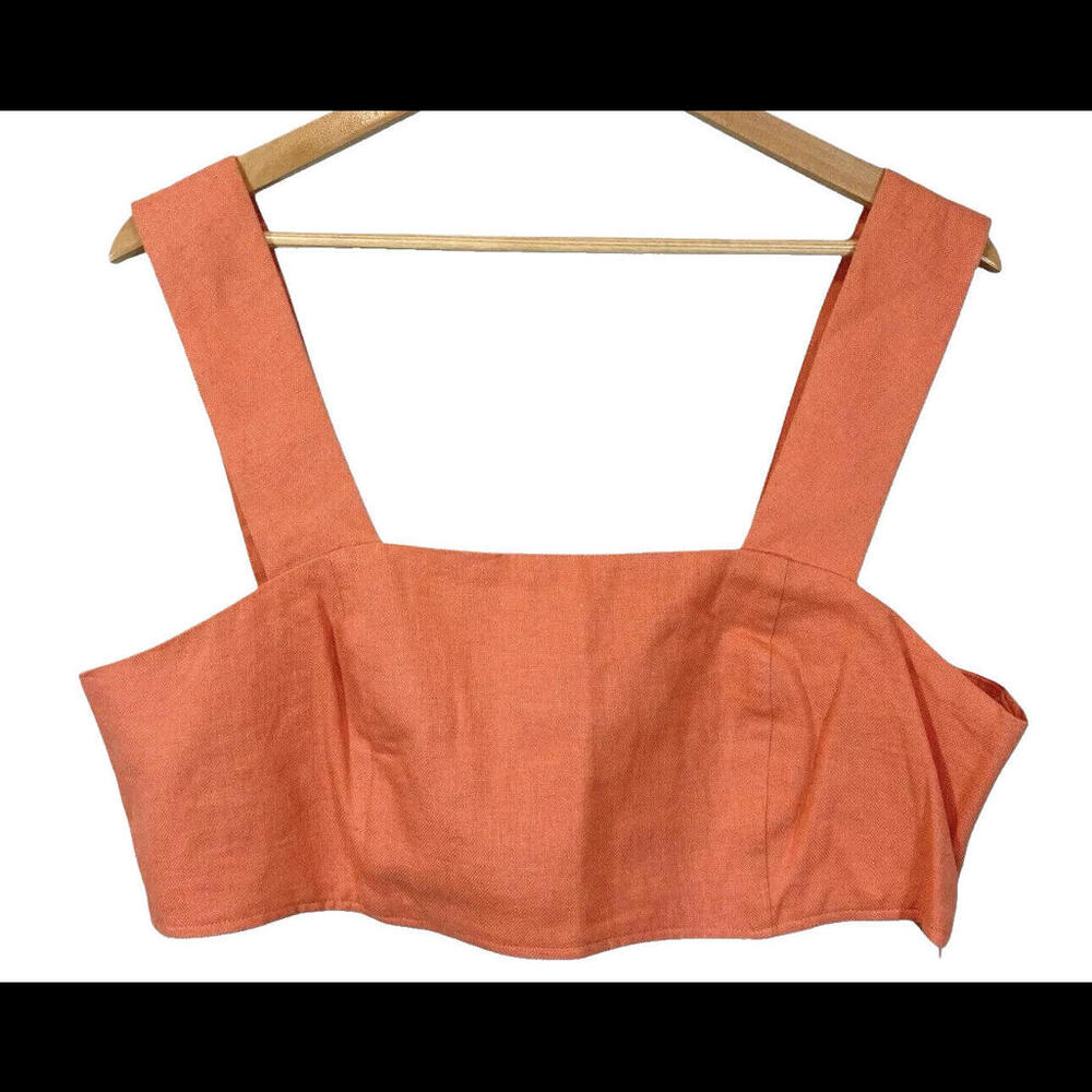 Target Future Collective Orange Linen Crop Tank Jenny K. Lopez, Size XXL